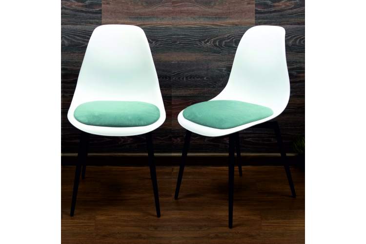 Стул Туссе чёрный /белый, бирюза-17