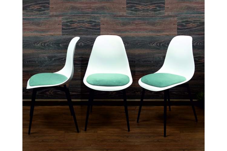 Стул Туссе чёрный /белый, бирюза-18