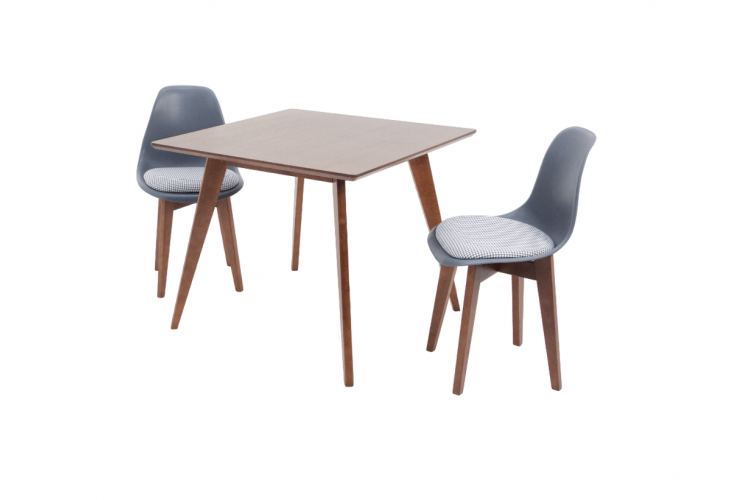 Стол Сканди М 90 орех со стульями Сашш орех серый ГЛ