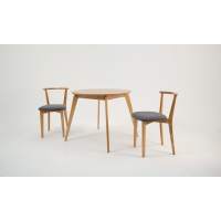 Стол Arki К 90 натур со стульями Франк ПМ натур/графит рогожка