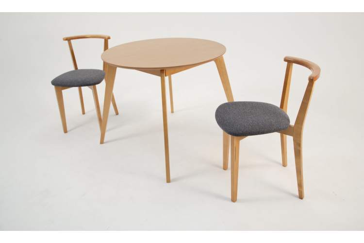 Стол Arki К 90 натур со стульями Франк ПМ натур/графит рогожка-1