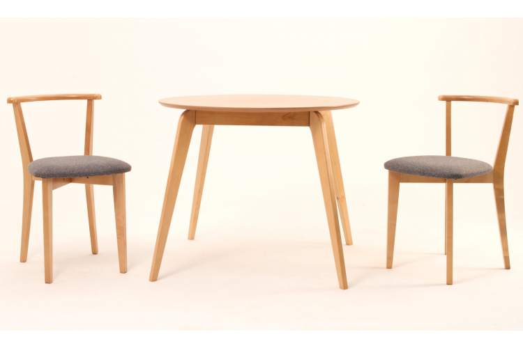 Стол Arki К 90 натур со стульями Франк ПМ натур/графит рогожка-2