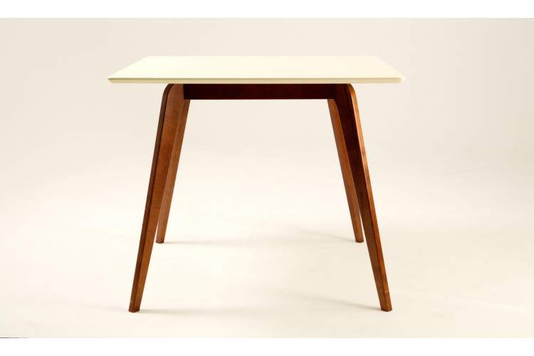 Стол Arki М 90 орех/слоновая кость со стульями Франк ПМ орех/графит рогожка-4