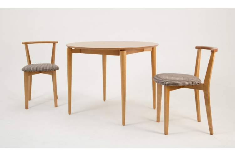 Стол Pawook К 100 натур со стульями Франк ПМ натур/гусиная лапка-2