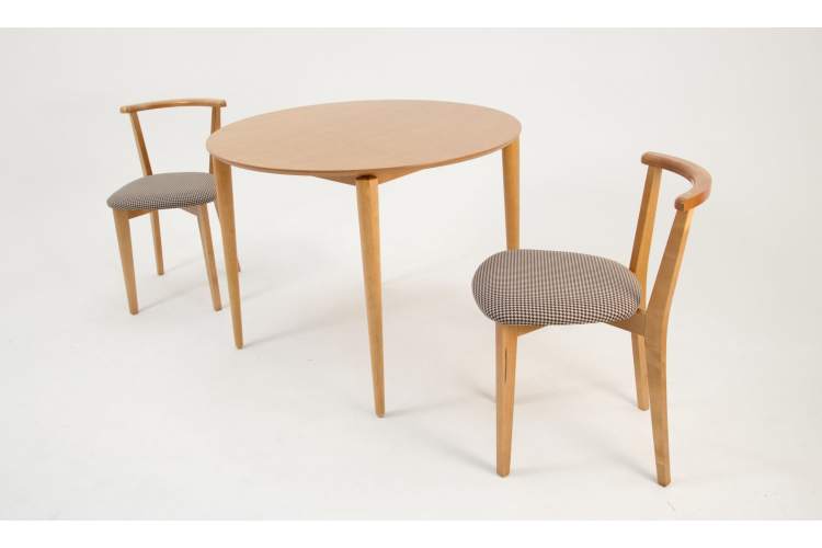 Стол Pawook К 100 натур со стульями Франк ПМ натур/гусиная лапка-1