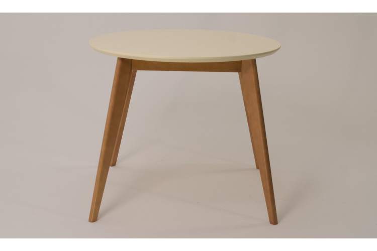 Стол Сканди К 90 натур/слоновая кость со стульями Франк натур-4