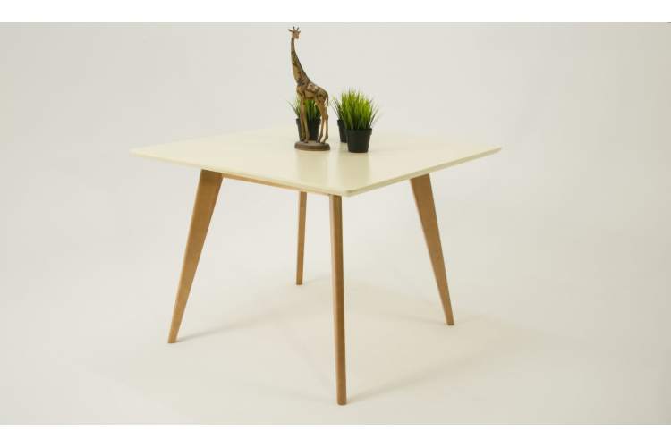 Стол Сканди М 100 натур/слоновая кость со стульями Ингольф натур-5