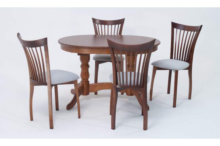 Обеденная группа стол Бизе со стульями Миранда,орех, серый-1