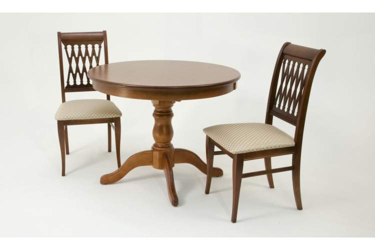 Обеденная группа Брамос К 100 орех со стульями Рич орех ромб бежевый-1