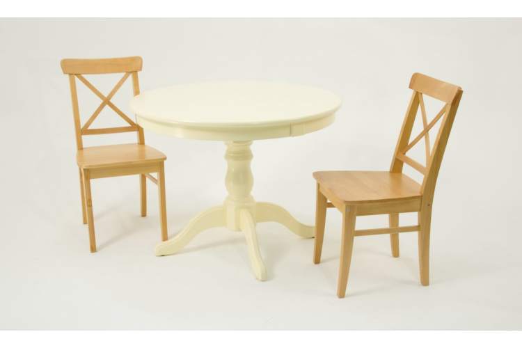 Обеденная группа Брамос К 100 слоновая кость со стульями Ингольф натур-3