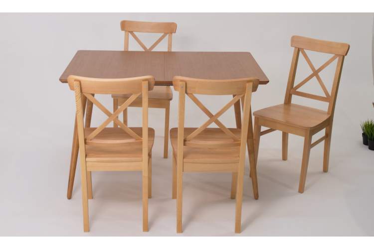 Стол Монте 120 натур со стульями Ингольф натур-1