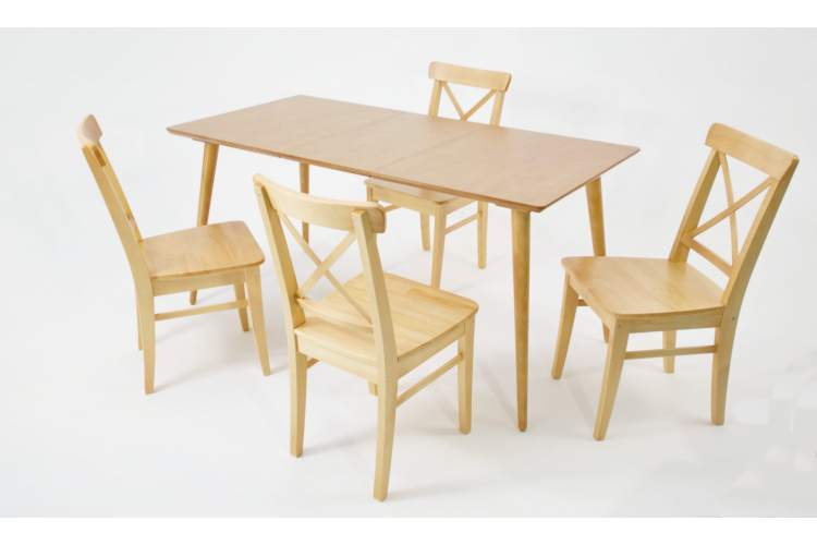 Стол Монте 120 натур со стульями Ингольф натур