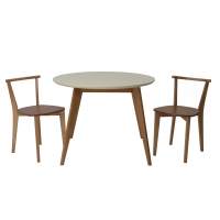 Стол Сканди К 90 натур/слоновая кость со стульями Франк натур