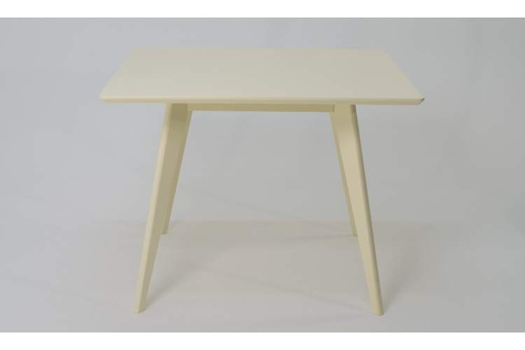 Стол Сканди М 100 слоновая кость со стульями Франк слоновая кость рогожка синий-4