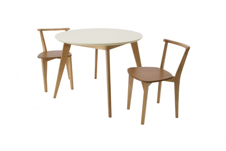 Стол Сканди К 100 натур/слоновая кость со стульями Франк натур