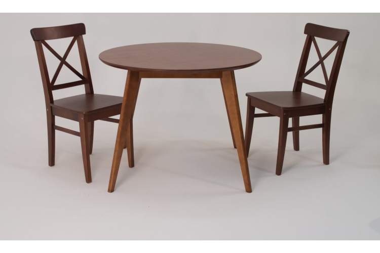 Стол Сканди К 90 орех со стульями Ингольф орех-2