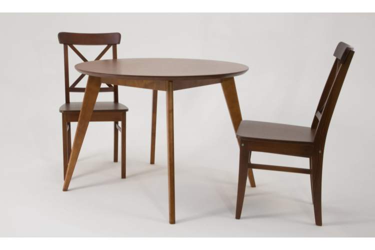 Стол Сканди К 90 орех со стульями Ингольф орех-1