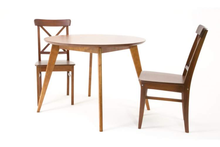 Стол Сканди К 90 орех со стульями Ингольф орех