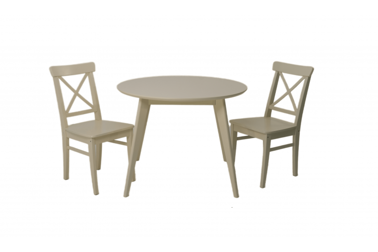 Стол Сканди К 100 слоновая кость со стульями Ингольф слоновая кость