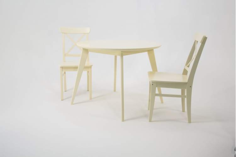 Стол Сканди К 100 слоновая кость со стульями Ингольф слоновая кость-2