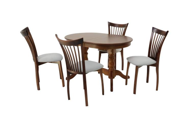 Обеденная группа стол Бизе со стульями Миранда,орех, серый