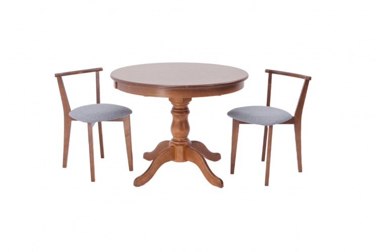 Обеденная группа Брамос К 100 орех со стульями Франк орех серый