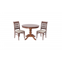 Обеденная группа Брамос К 100 орех со стульями Рич орех ромб бежевый