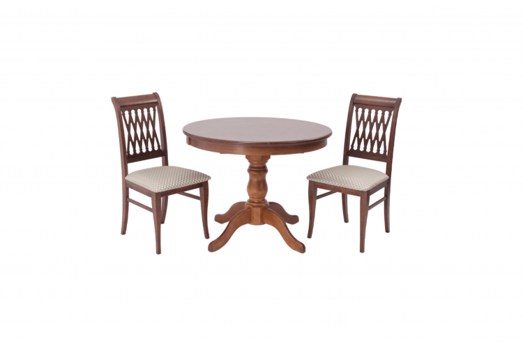 Обеденная группа Брамос К 100 орех со стульями Рич орех ромб бежевый