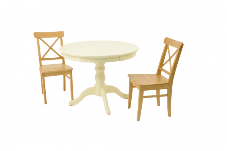 Обеденная группа Брамос К 100 слоновая кость со стульями Ингольф натур