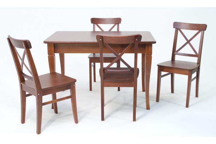 Обеденная группа Моцарт 120 со стульями Ингольф орех-3