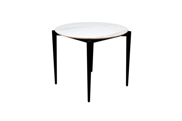 Стол Pawook К 90 чёрный/мрамор белый