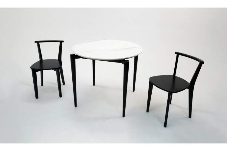 Стол Pawook К 90 чёрный/мрамор белый-2