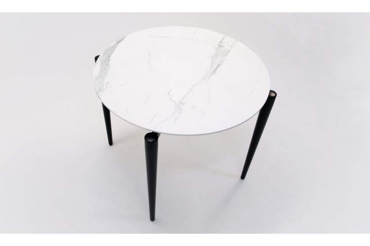 Стол Pawook К 90 чёрный/мрамор белый-3