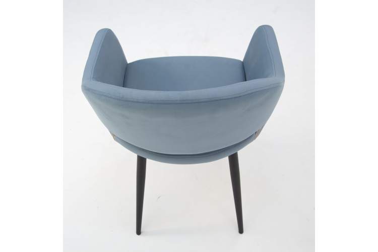 Стол Сканди К 90 черное дерево/натур с креслами Пичч велюр синий-7