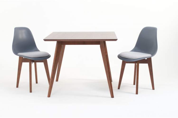 Стол Сканди М 100 орех со стульями Сашш орех серый ГЛ-1