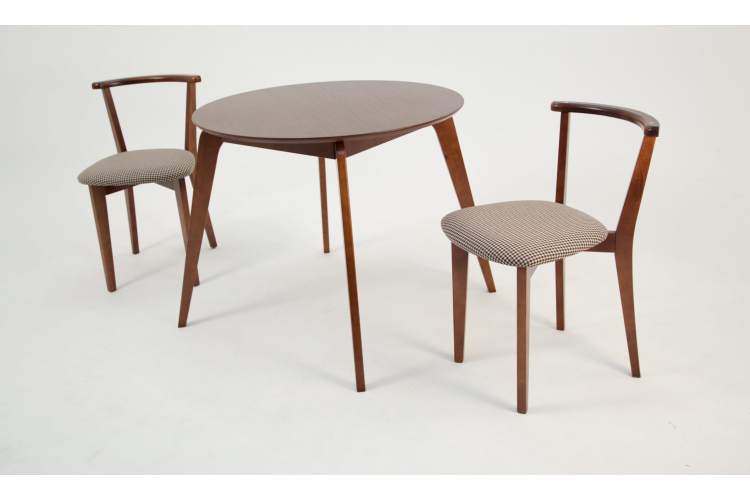 Стол Arki К 90 орех со стульями Франк ПМ орех/гусиная лапка-1