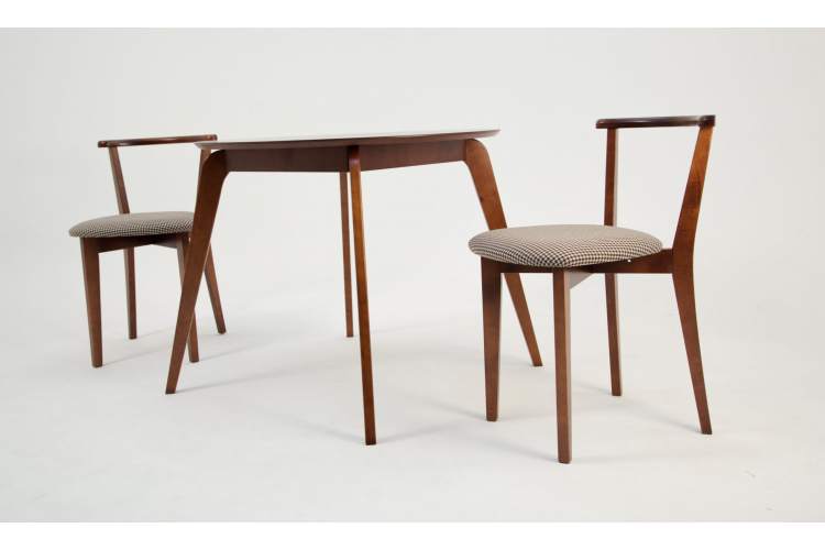 Стол Arki К 90 орех со стульями Франк ПМ орех/гусиная лапка-2