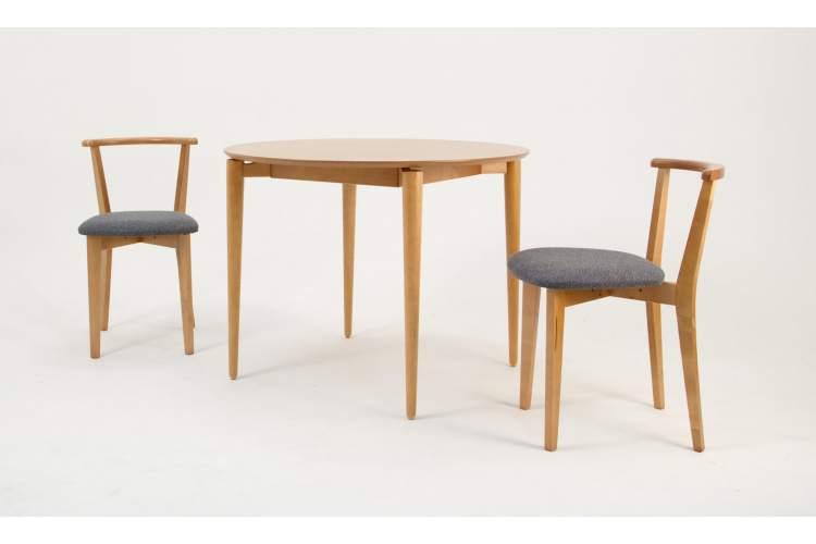 Стол Pawook К 100 натур со стульями Франк ПМ натур/графит рогожка-2