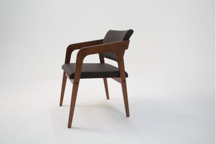 Стул-кресло Шадди орех/темно-коричневый нубук-3