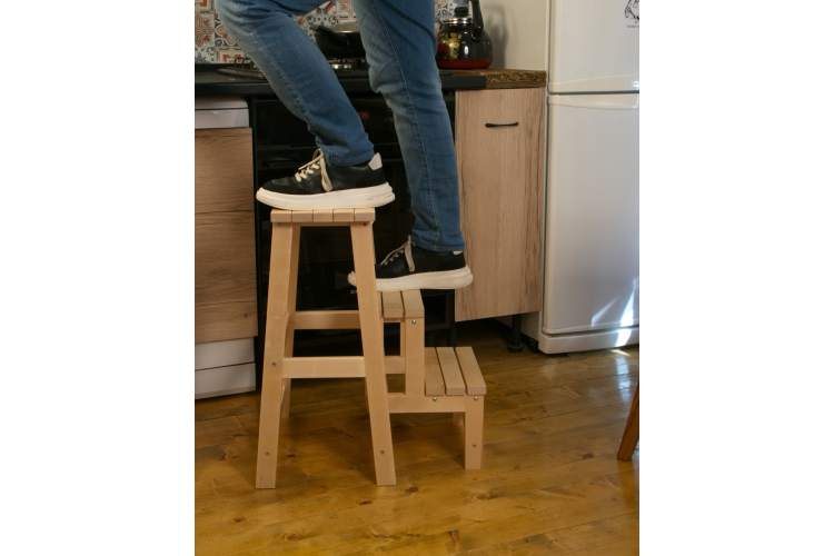 Табурет-стремянка Марк, Натуральное дерево-3