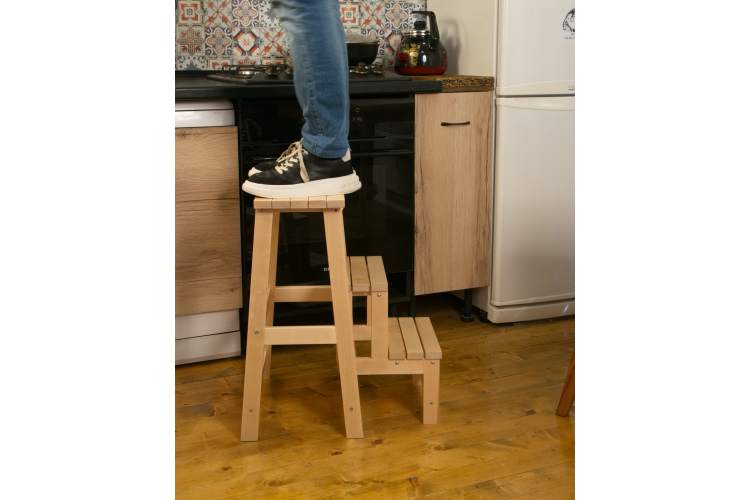 Табурет-стремянка Марк, Натуральное дерево-4