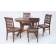 Обеденная группа стол Бизе со стульями Рич,орех, ромб коричневый