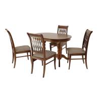 Обеденная группа стол Бизе со стульями Рич,орех, ромб коричневый