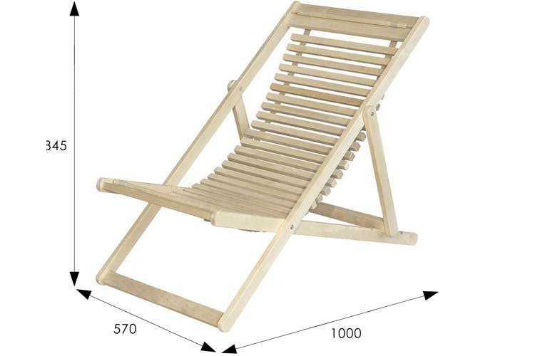 Шезлонг Мартини 22, Натуральное дерево-15