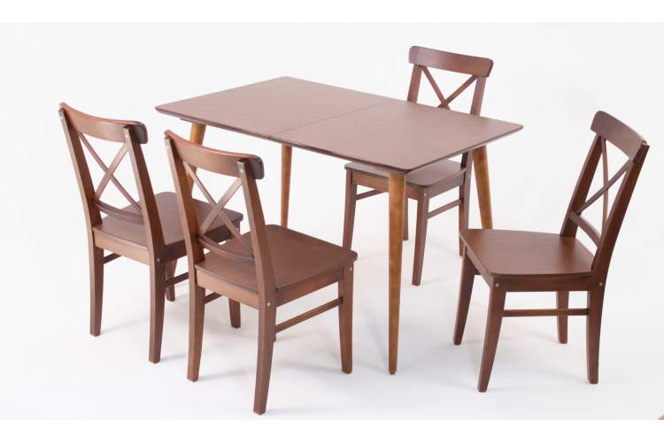Стол Монте 120 орех со стульями Ингольф Орех