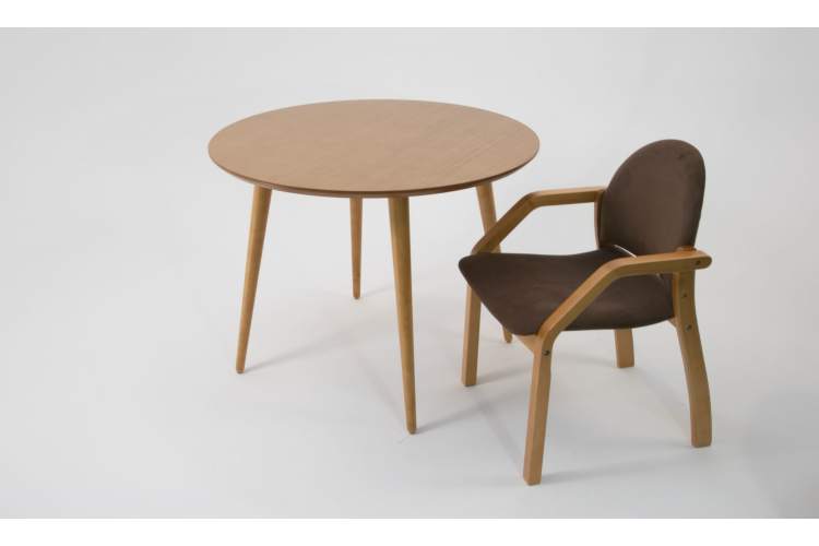 Стол Монте К 100 натур со стульями Джуно натур велюр коричневый-1