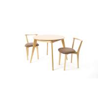 Стол Сканди К 100 натур со стульями Франк натур велюр коричневый