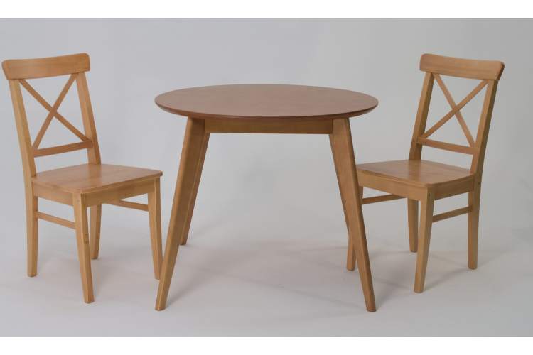 Стол Сканди К 100 натур со стульями Ингольф натур-2