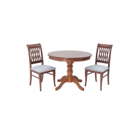 Обеденная группа Брамос К 100 орех со стульями Рич орех серый