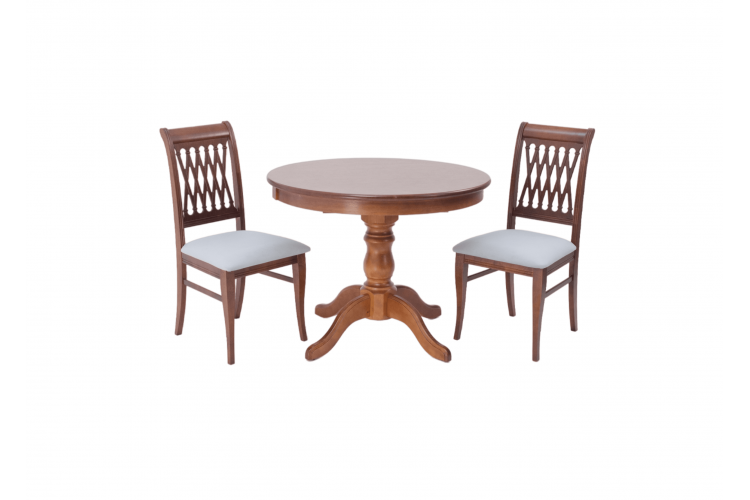 Обеденная группа Брамос К 100 орех со стульями Рич орех серый